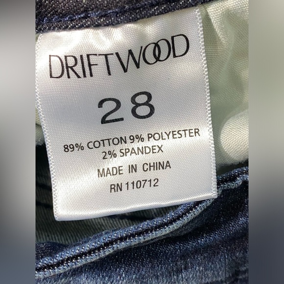 Driftwood Jackie Blue Braided Side Stripe Cropped Raw Hem Jeans Women’s Size 28 - Picture 11 of 12